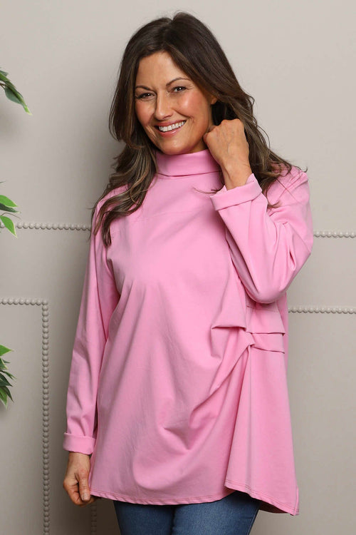 Celandine Cowl Neck Top Pink - Image 2