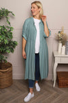 Emersyn Crinkle Shirt Dress Sage Green