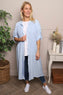 Emersyn Crinkle Shirt Dress Powder Blue