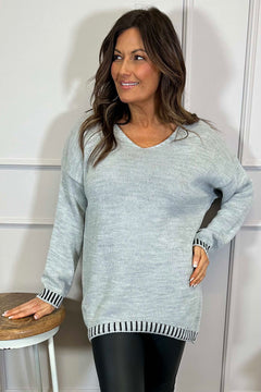 Harper Knitted Jumper Grey