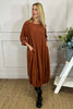 Pamela Needlecord Dress Burnt Orange