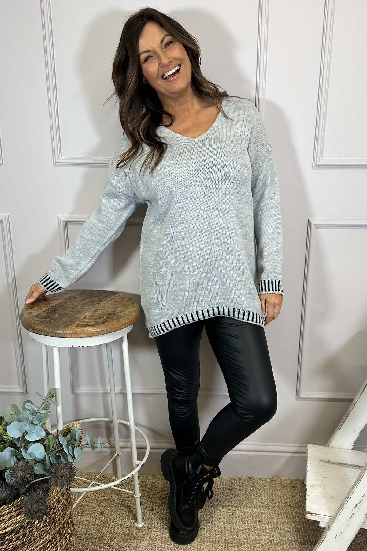 Harper Knitted Jumper Grey