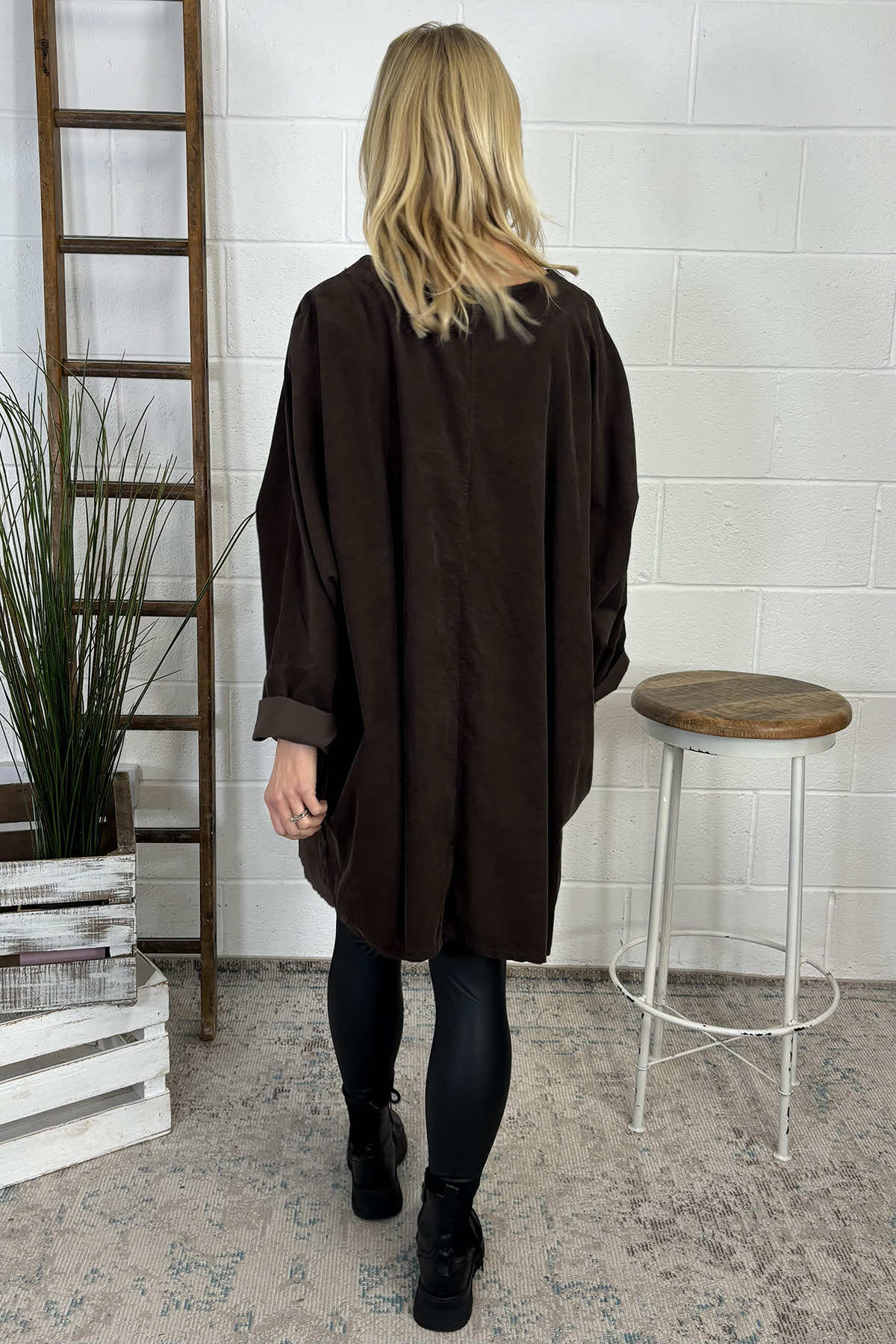 Connie Cord Oversized Top Cocoa