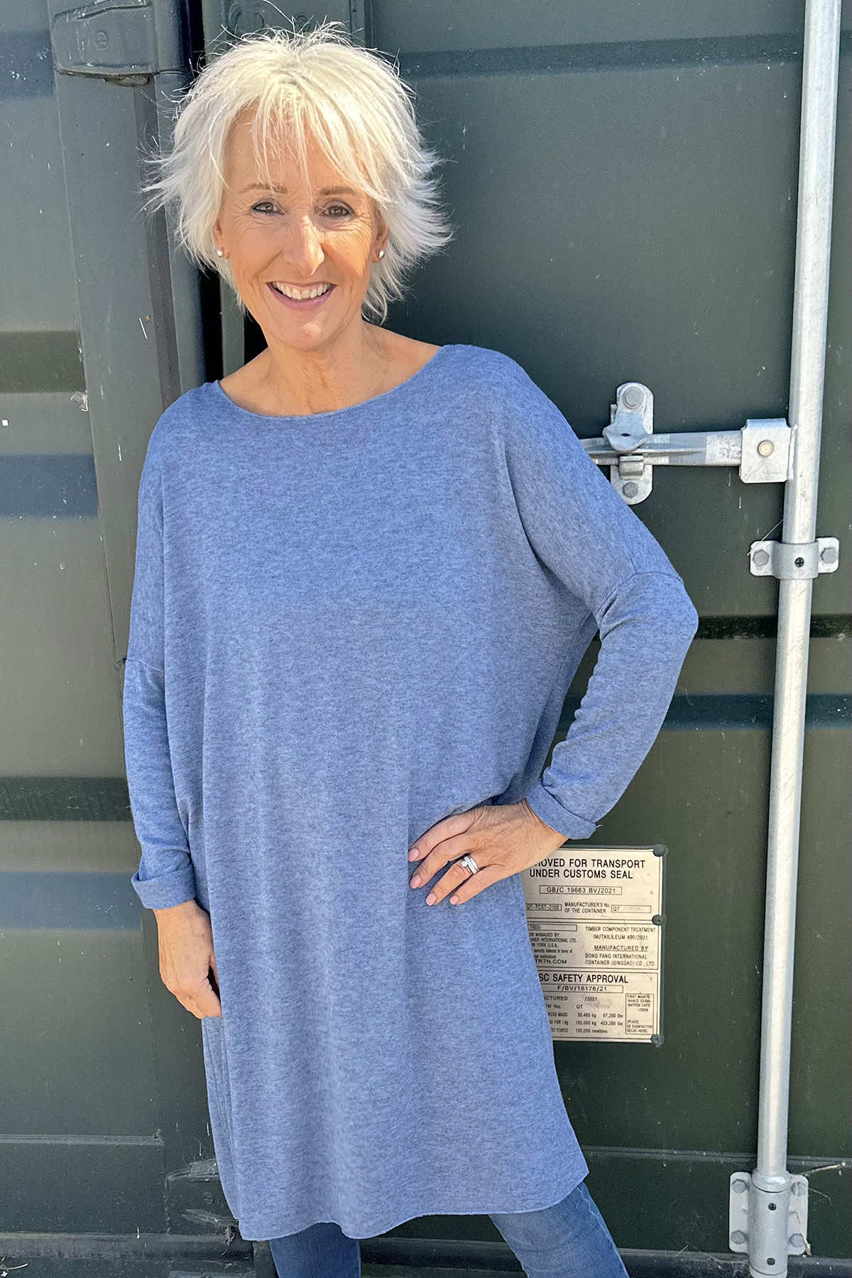 Maggie Knitted Tunic Blue