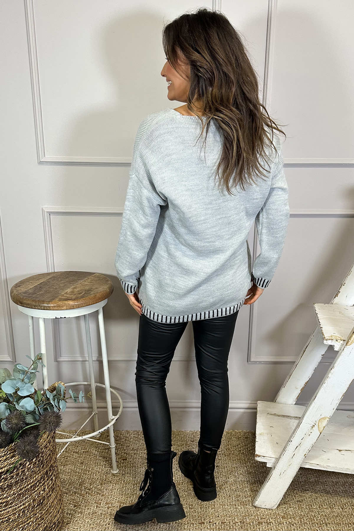 Harper Knitted Jumper Grey