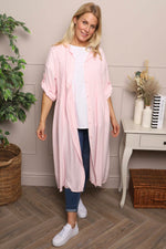 Emersyn Crinkle Shirt Dress Pink Pink - Emersyn Crinkle Shirt Dress Pink