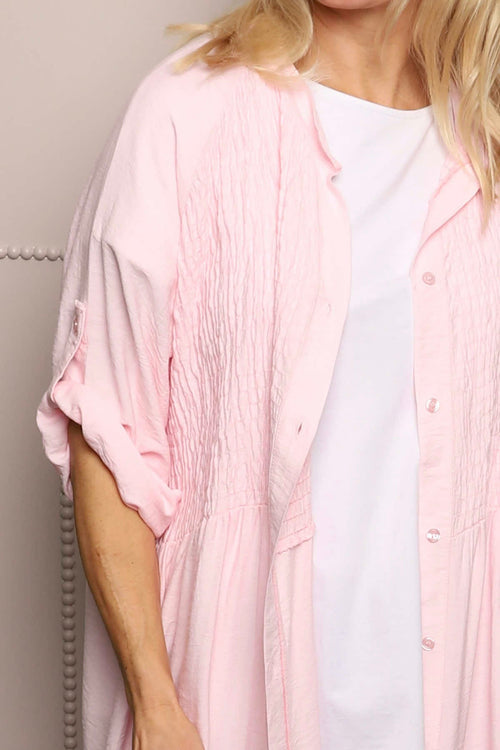 Emersyn Crinkle Shirt Dress Pink - Image 3