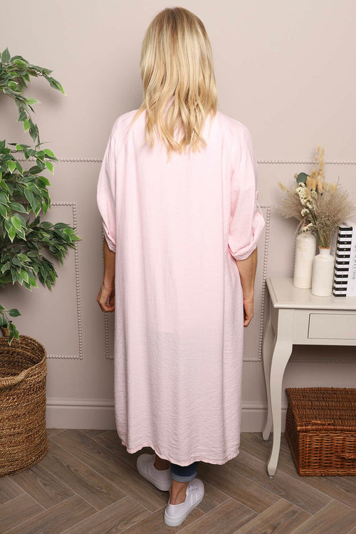 Emersyn Crinkle Shirt Dress Pink - Image 4