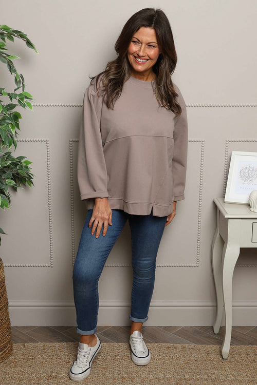 Maleah Seam Detail Top Light Mocha - Image 2