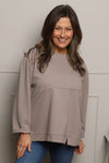 Maleah Seam Detail Top Light Mocha