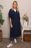 Emersyn Crinkle Shirt Dress Navy