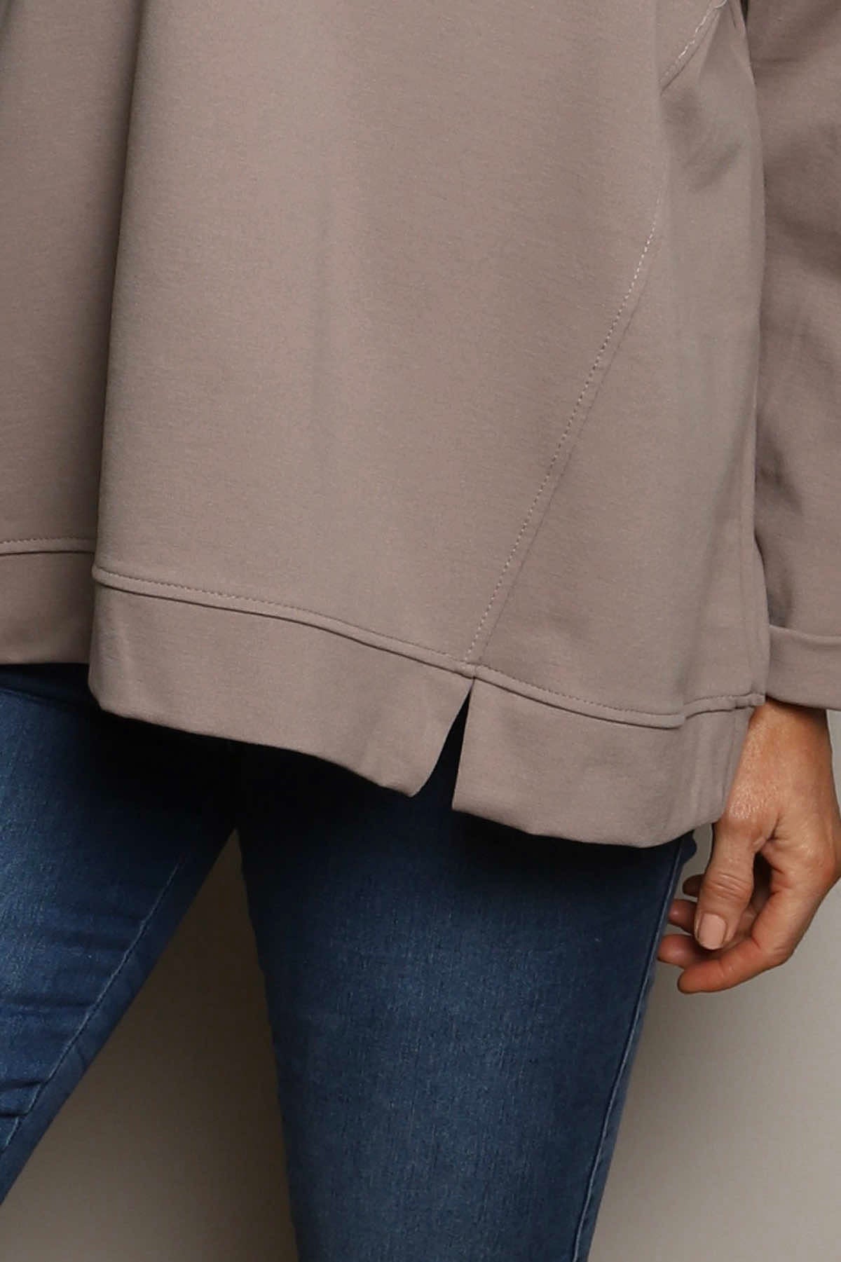 Maleah Seam Detail Top Light Mocha