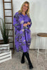 Charlize Print Cowl Neck Cotton Dress Purple