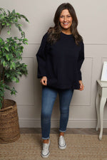 Maleah Seam Detail Top Navy Navy - Maleah Seam Detail Top Navy