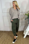 Rosie Two Pocket Cotton Trousers Khaki