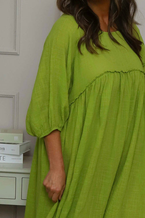 Morianna Cotton Dress Green - Image 3