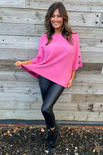 Stella Star Sleeve Knitted Jumper Fuchsia Fuchsia - Stella Star Sleeve Knitted Jumper Fuchsia