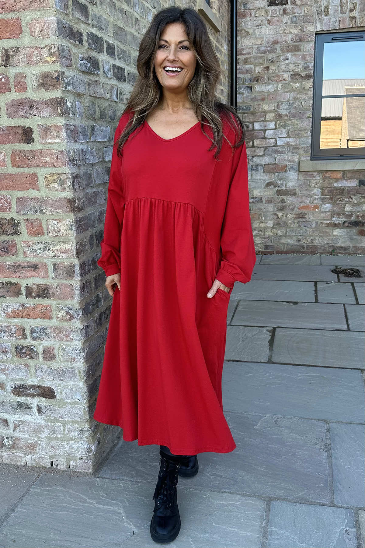 Eliza Cotton Dress Red