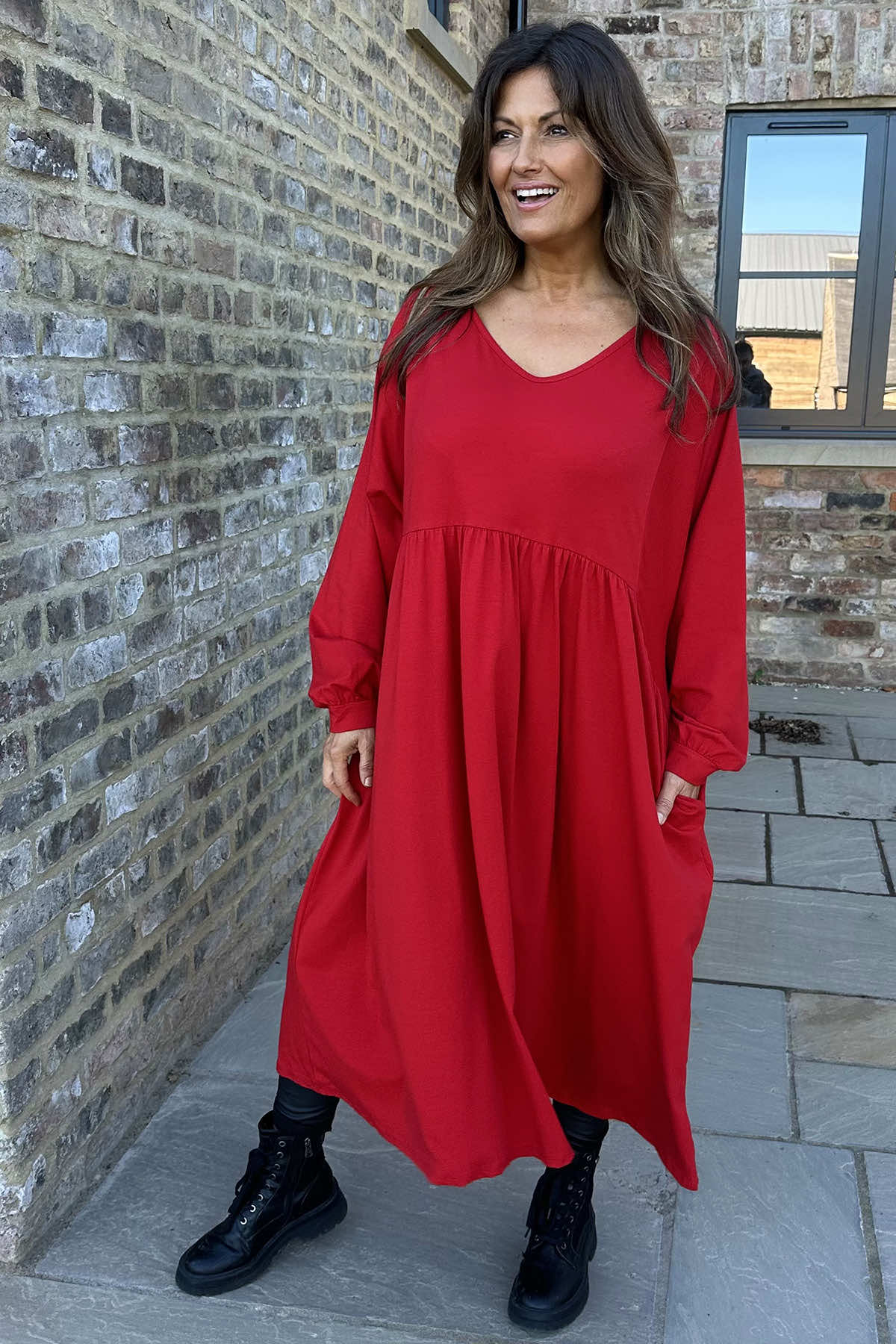 Eliza Cotton Dress Red