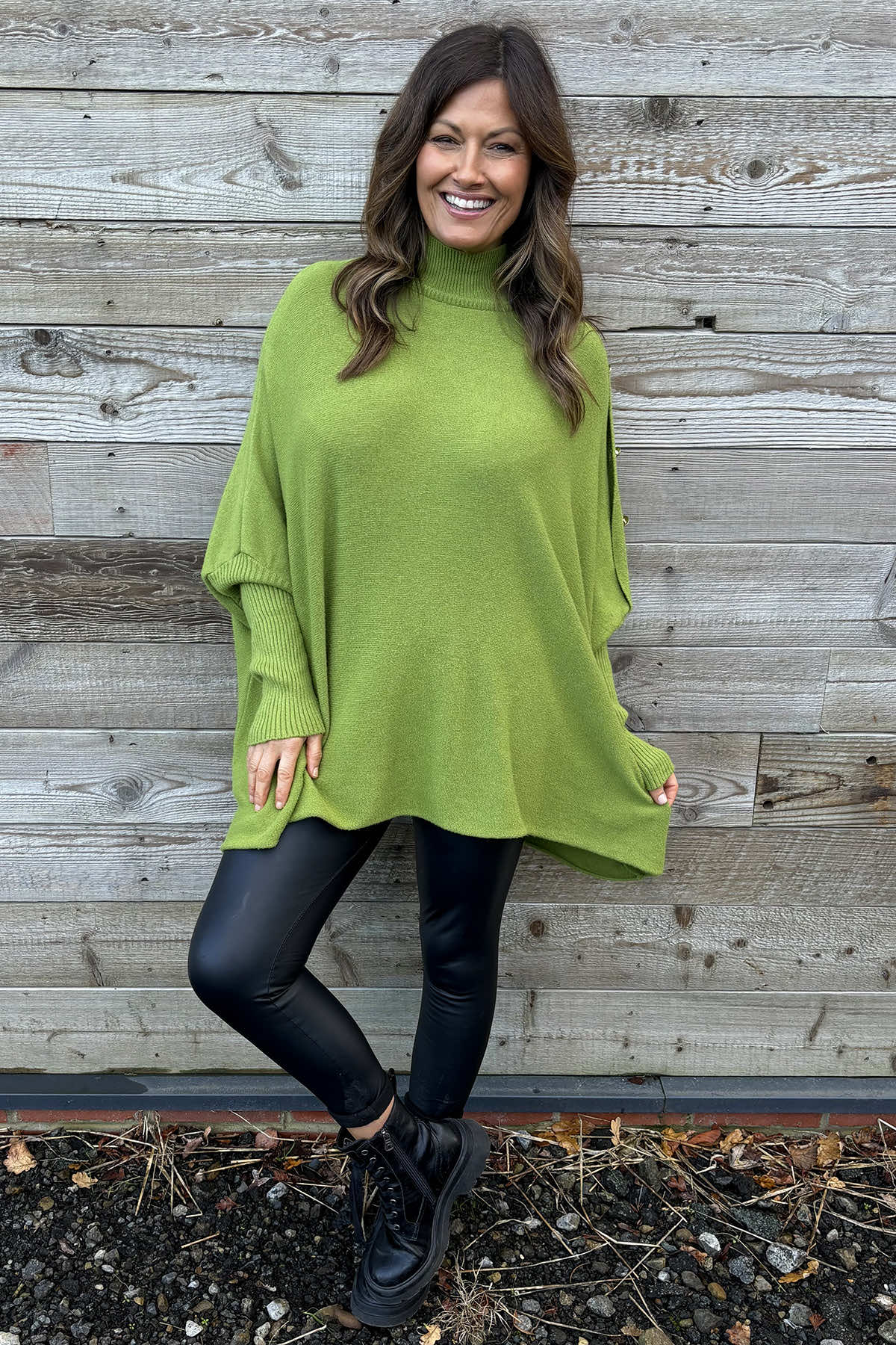 Jennifer Button Jumper Olive