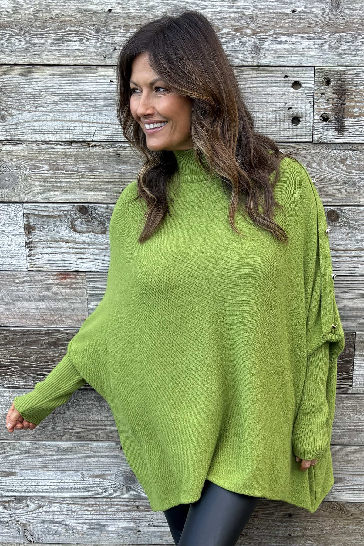 Jennifer Button Jumper Olive