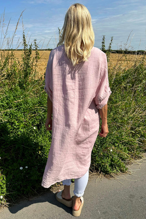 Charlotte Linen Dress Pink - Image 4