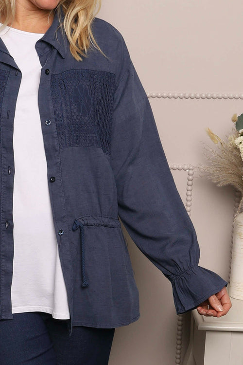 Liyana Lace Detail Shirt Navy - Image 5