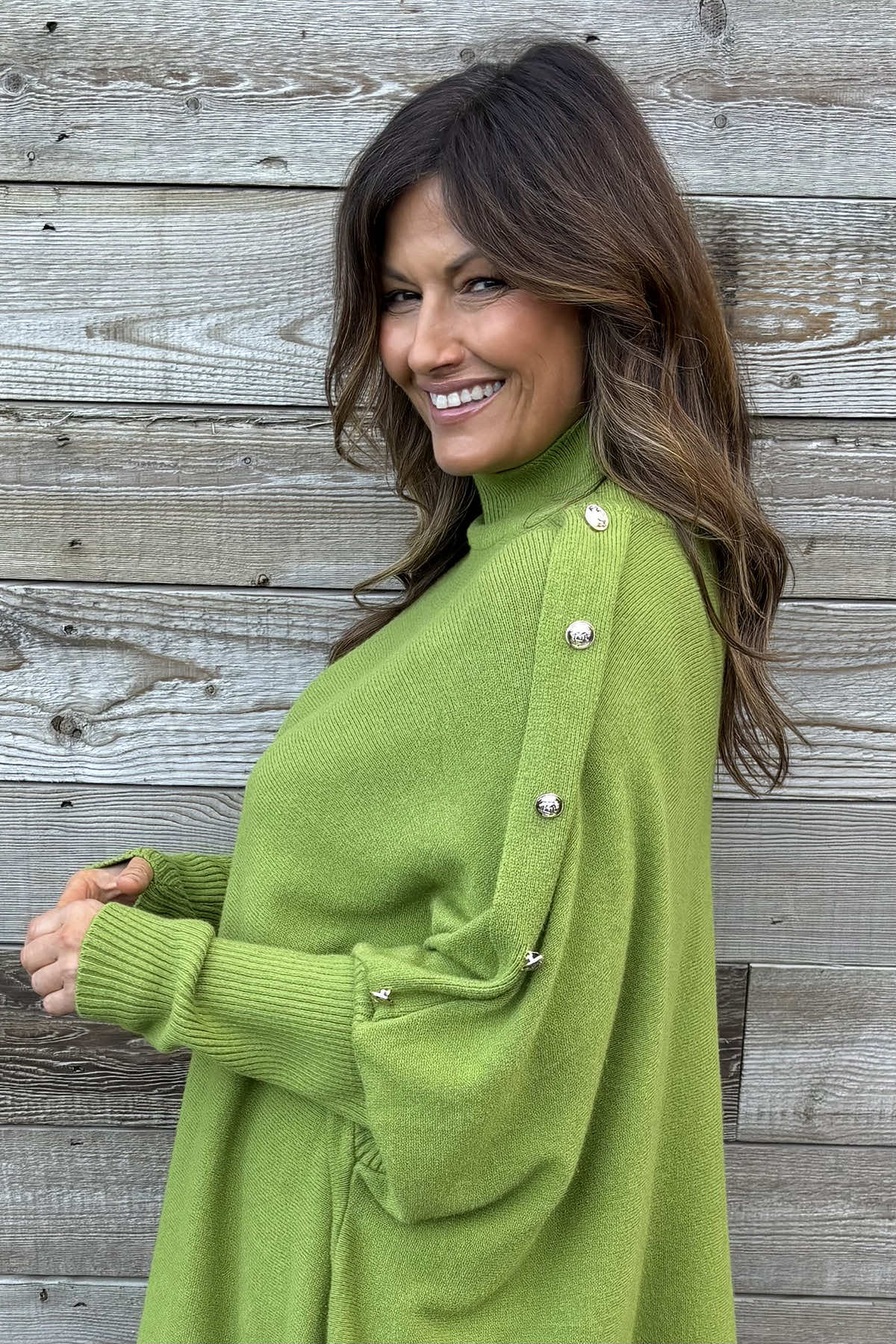 Jennifer Button Jumper Olive