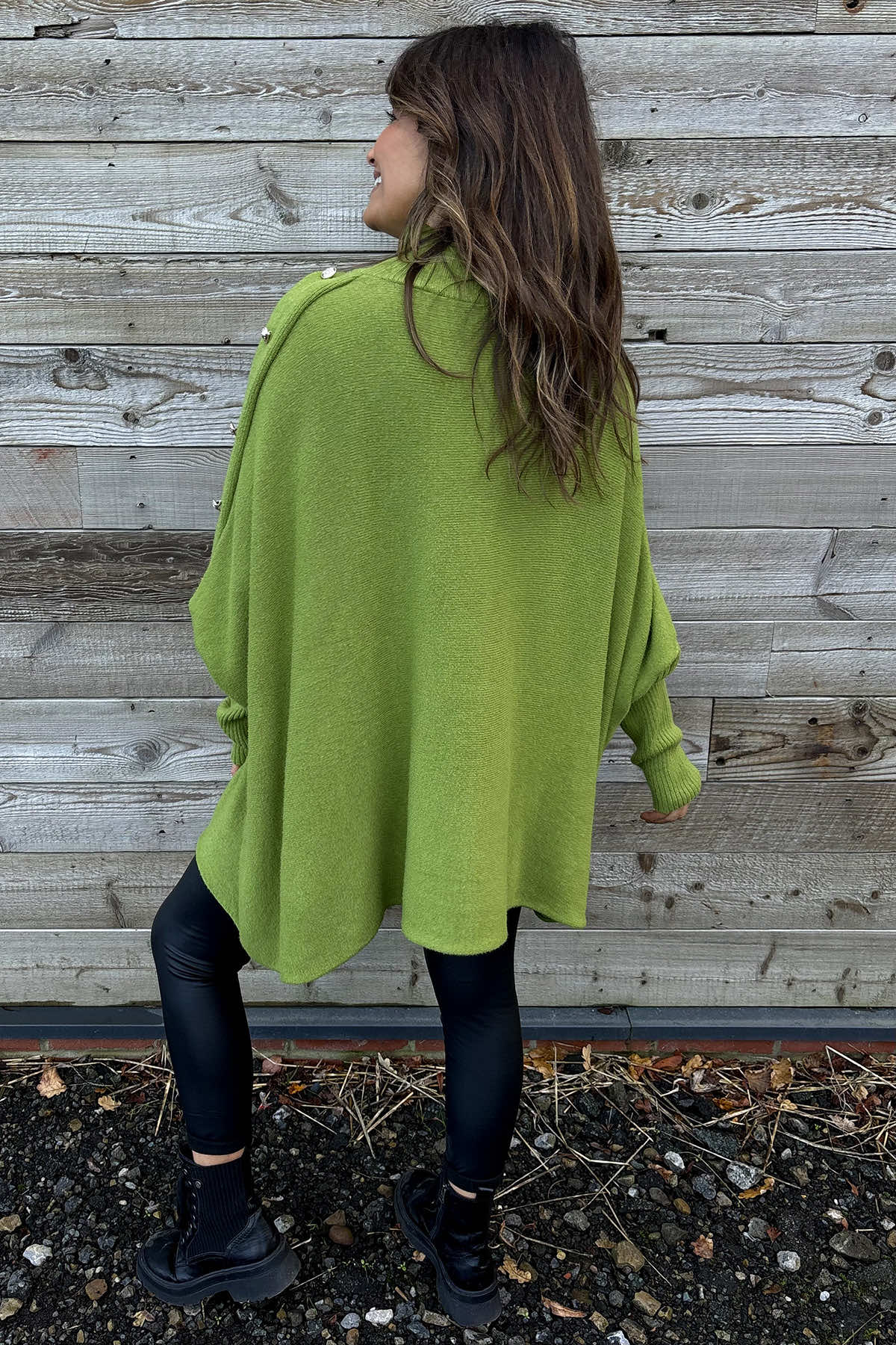 Jennifer Button Jumper Olive