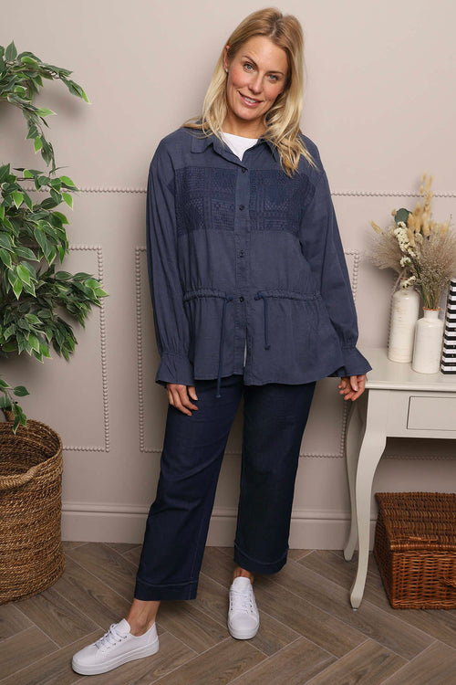 Liyana Lace Detail Shirt Navy - Image 4