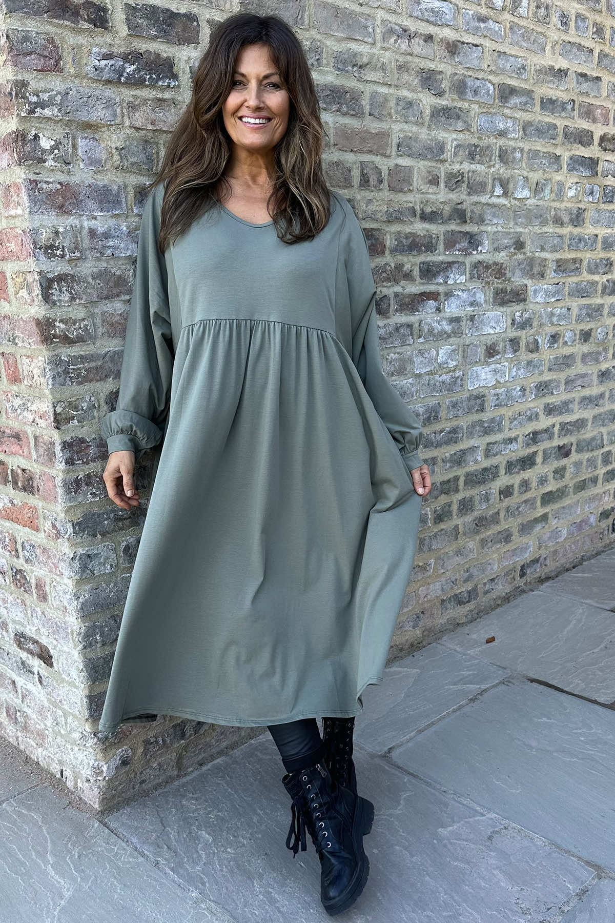 Eliza Cotton Dress Khaki