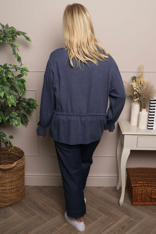 Liyana Lace Detail Shirt Navy - Image 6