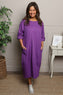 Melany Pocket Cotton Dress Purple