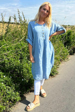 Charlotte Linen Dress Blue Blue - Charlotte Linen Dress Blue