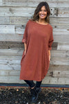 Deborah Needlecord Dress Burnt Orange