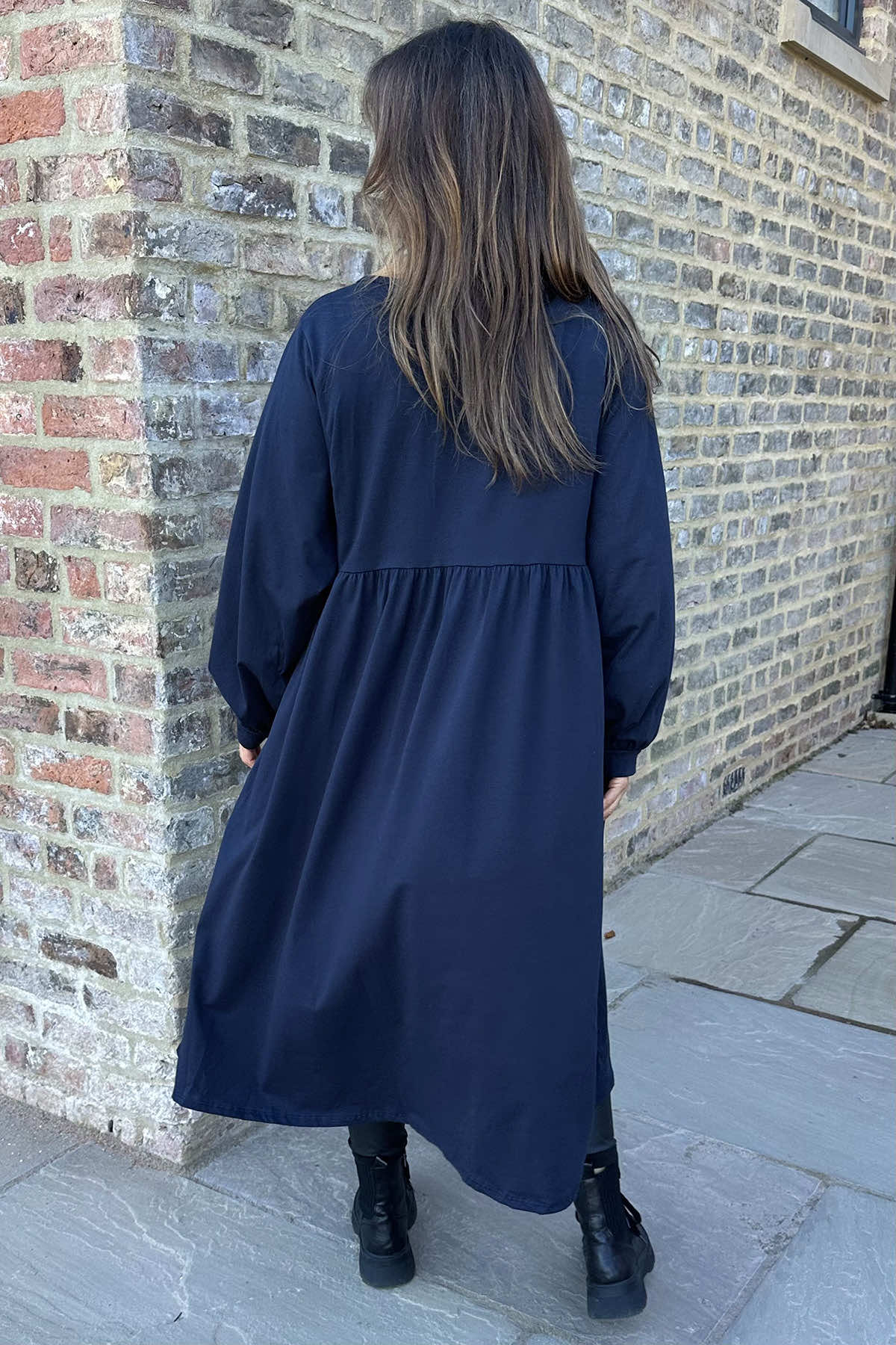 Eliza Cotton Dress Navy