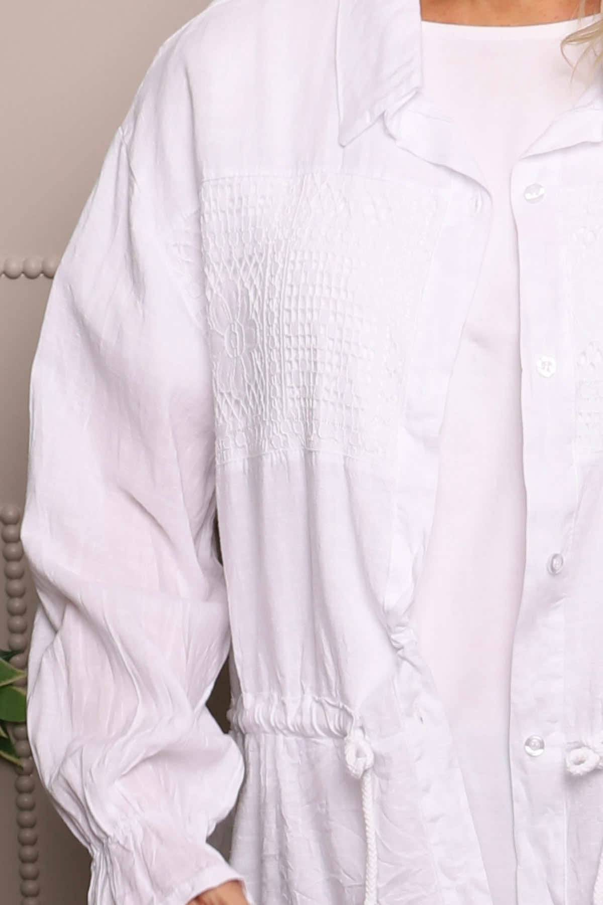 Liyana Lace Detail Shirt White