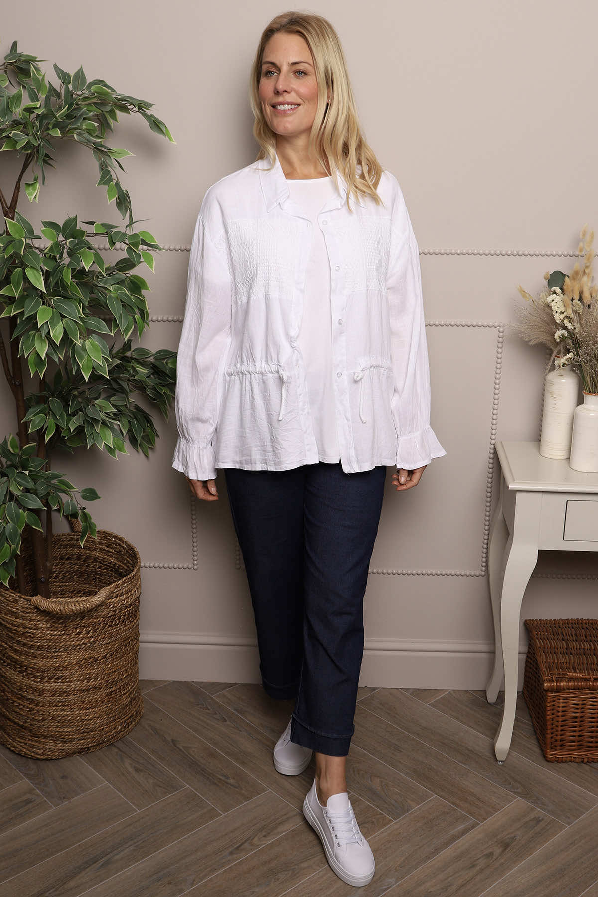 Liyana Lace Detail Shirt White