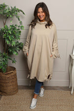 Dalary Cowl Neck Cotton Tunic Camel Camel - Dalary Cowl Neck Cotton Tunic Camel