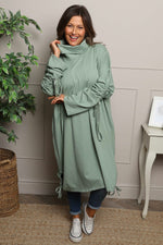 Dalary Cowl Neck Cotton Tunic Sage Green Sage Green - Dalary Cowl Neck Cotton Tunic Sage Green