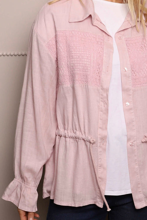 Liyana Lace Detail Shirt Pink - Image 5