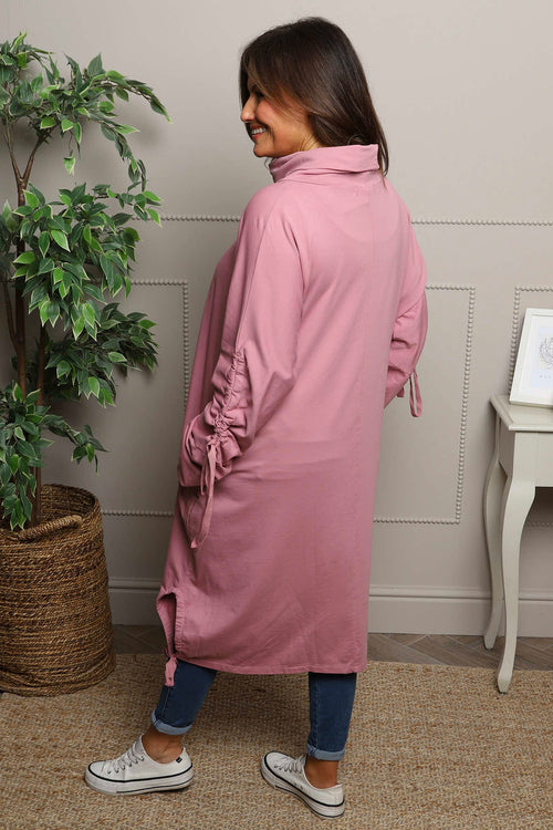 Dalary Cowl Neck Cotton Tunic Pink - Image 4