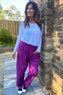 Yasmine Pocket Cotton Trousers Purple