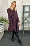 Willow Cowl Neck Cotton Dress Burgundy