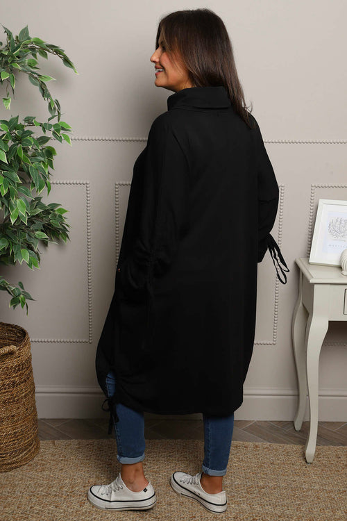 Dalary Cowl Neck Cotton Tunic Black - Image 4