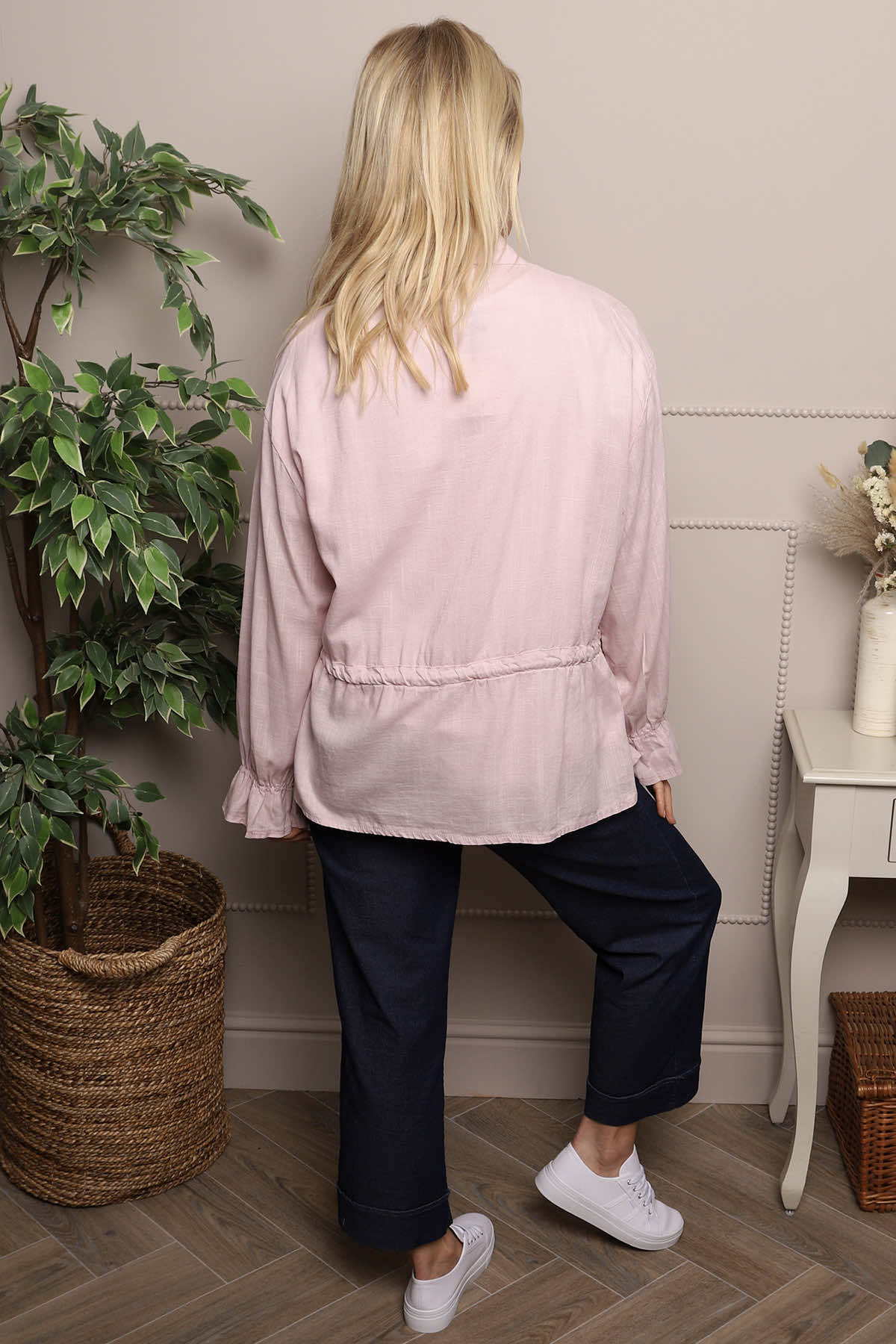 Liyana Lace Detail Shirt Pink