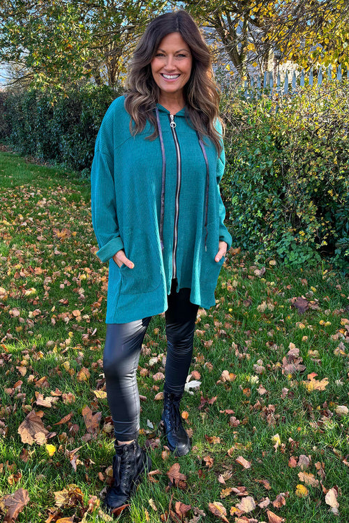 Honor Zip Up Hooded Jacket Jade Green