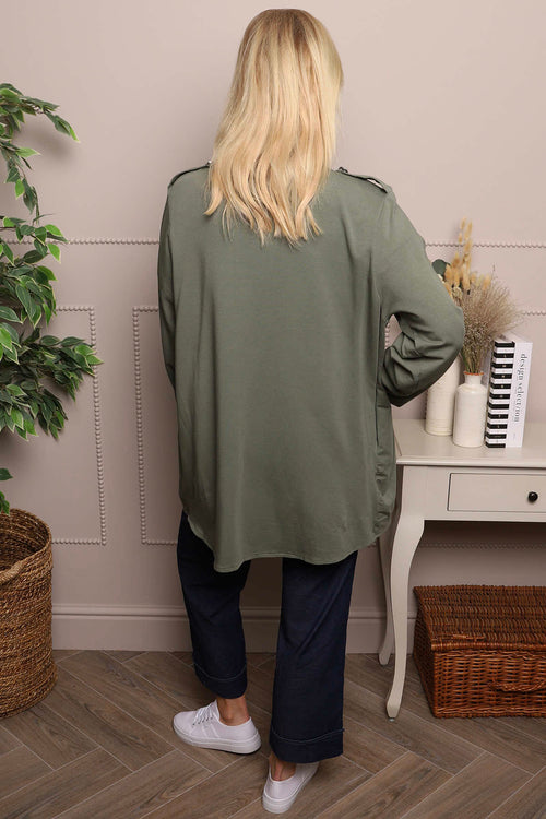Gatwick Jersey Jacket Khaki - Image 4