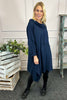 Willow Cowl Neck Cotton Dress Navy