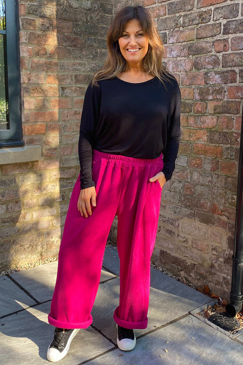 Mason Cord Trousers Fuchsia - Image 1